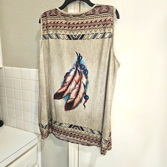 NEW Sleeveless Southwestern print Tank 4XL - Picture 5 of 7